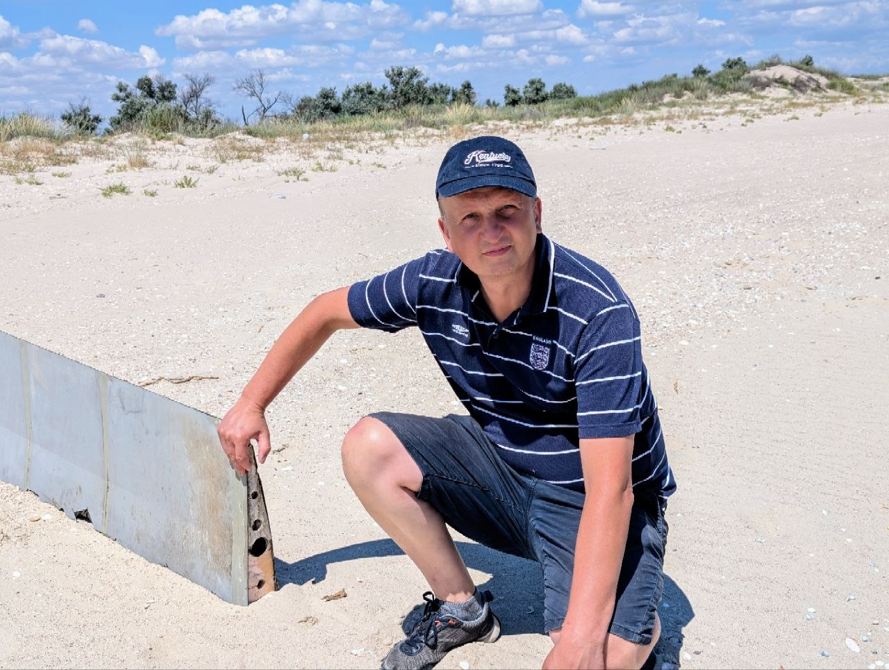 Fragment of a Russian aerial vehicle found on the coast of Tuzly Lagoons National Nature Park