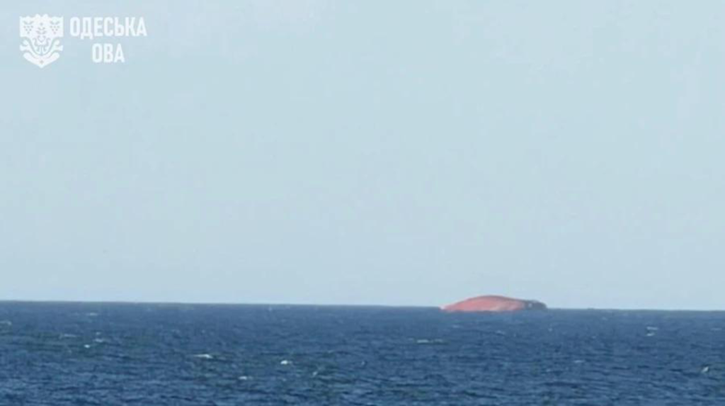 Golden Leo almost completely submerged off the Odesa coast on 26 July 2026