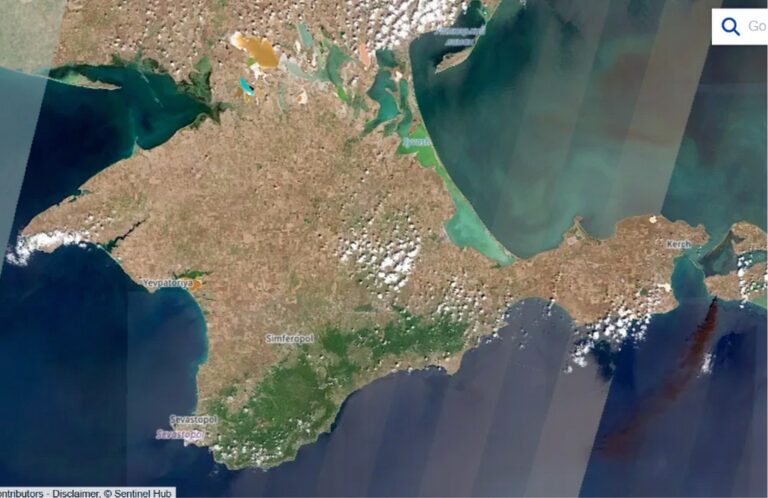 Sentinel-2: регіональний план переносу диму через район Керченської протоки