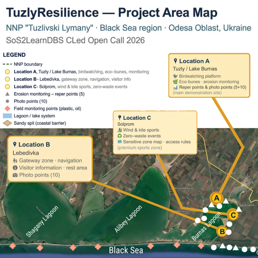 Карта території проєкту TuzlyResilience